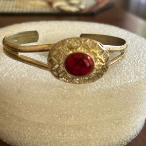 Gold and Red Women's Bracelet